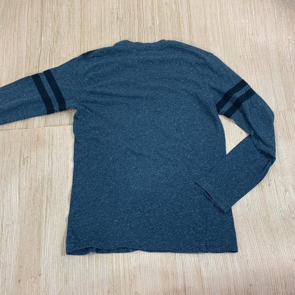 Retro Disney Mickey Mouse Long Sleeve Raglan Baseball Shirt Heather Blue Size Sm - Picture 2 of 4